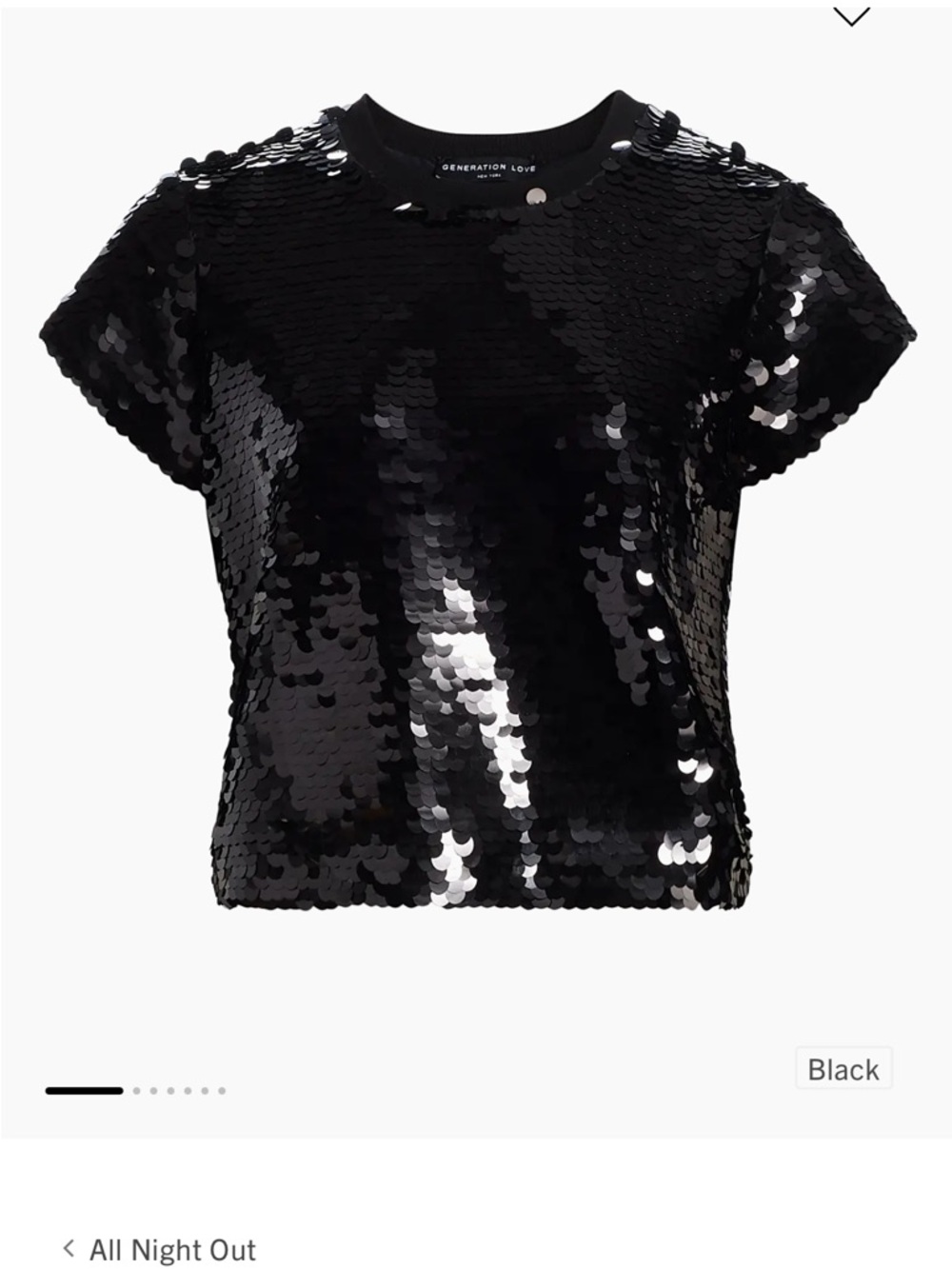 Generation Love Black Sequin Crewneck Crop Top